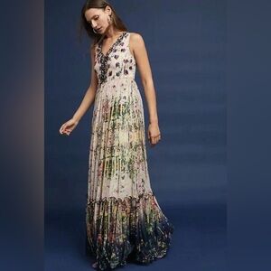 Anthropologie Bhanuni Cydney Tiered Maxi Dress Women’s size 4